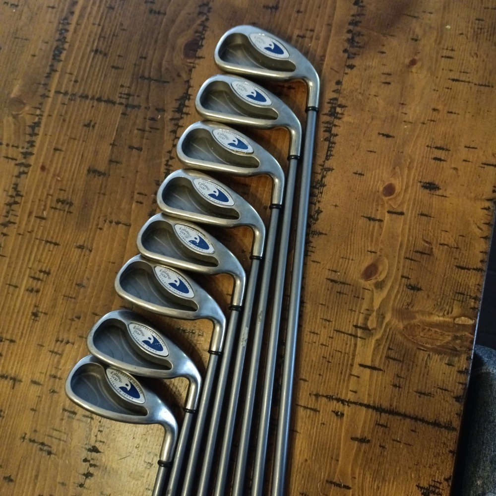 Callaway Hawk Eye Tungsten Ti Irons Set 3-PW 8 Clubs Light Flex Graphite RH
